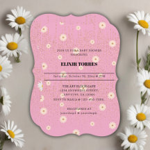 Roze Golden Daisy Glitter Glow Baby shower