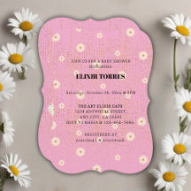 Roze Golden Daisy Glitter Glow Baby shower