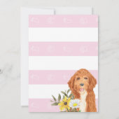 Roze Golden Doodle Baby shower Uitnodiging (Achterkant)
