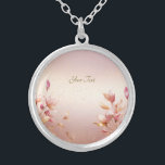 Roze Golden Leaves Bloemen Ketting<br><div class="desc">Mooie roze gouden bladeren bloemenblad Ketting</div>