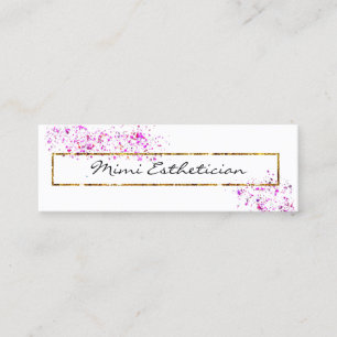 Roze Golden Lijst Confetti Professional Abstarct Mini Visitekaartje