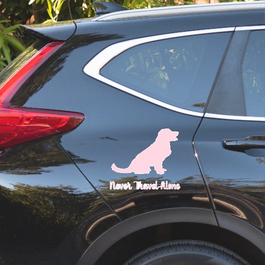 Roze Golden Retriever Dog Car Decal, Vinyl Sticker (Auto Zijkant)