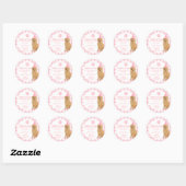 Roze Golden Retriever First Birthday Party Favorie Ronde Sticker (Vel)
