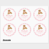 Roze Golden Retriever Verjaardag Bedankt Favoriet Ronde Sticker (Vel)
