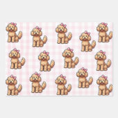 Roze Goldendoodle inpakpapier Vel (Voorkant 2)