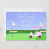 Roze Golf 30e Verjaardagsfeestje Kaart (Voorkant)