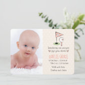 Roze Golf Baby Announcement Girl Aankondiging (Staand voorkant)