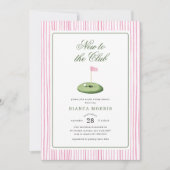 Roze Golf Baby Shower Uitnodiging (Voorkant)