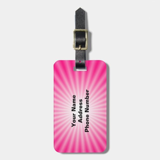 Roze Golf Bagagelabel (Voorkant verticaal)