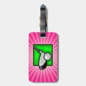 Roze Golf Bagagelabel (Achterkant verticaal)