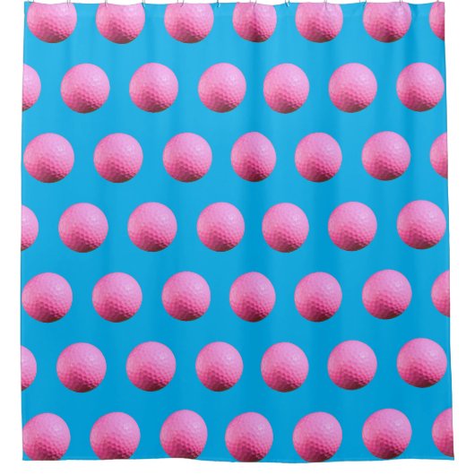 Roze Golf Ball Shower Curtain Douchegordijn (Voorkant)