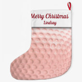 Roze Golf Ball Sport Grote Kerstsok (Achterkant)