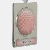 Roze Golf Ball Sport Verzilverd Banner Ornament (Rechts)