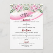 Roze golf & bloem 4.5" x 6.25" Menu (Voorkant)