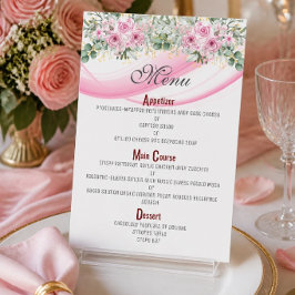 Roze golf & bloem 4.5" x 6.25" Menu