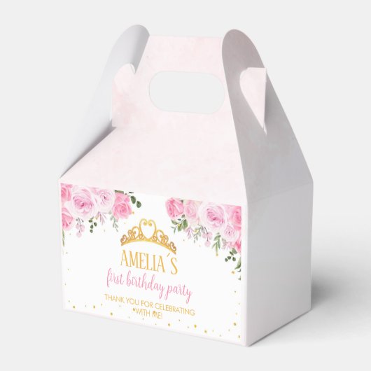 Roze Golf Bloemen Kroon Prinses Verjaardag Favorie Bedankdoosjes (Achterkant)