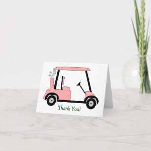 Roze Golf Buggy Hartelijk dank Bedankkaart
