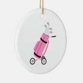 Roze Golf Caddy Keramisch Ornament (Rechts)