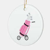 Roze Golf Caddy Keramisch Ornament (Links)