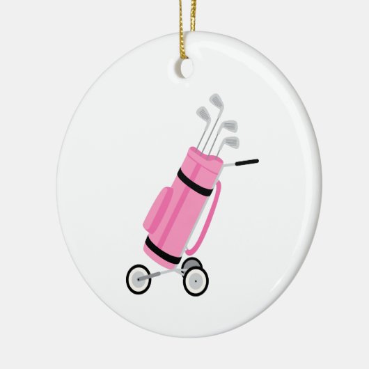 Roze Golf Caddy Keramisch Ornament (Links)