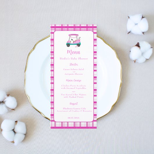 Roze Golf Cart Baby Supplies Baby shower Menu