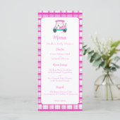 Roze Golf Cart Baby Supplies Baby shower Menu (Staand voorkant)