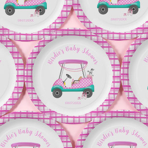 Roze Golf Cart Baby Supplies Baby shower Papieren Bordje