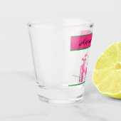 Roze Golf Cart Clubs Golfer-naam Shot Glas (Links)