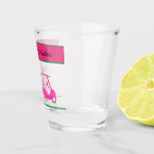 Roze Golf Cart Clubs Golfer-naam Shot Glas (Rechts)