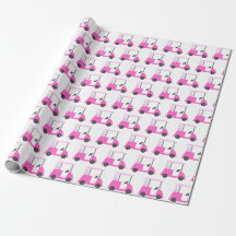 Roze Golf Cart Patroon Inpakpapier