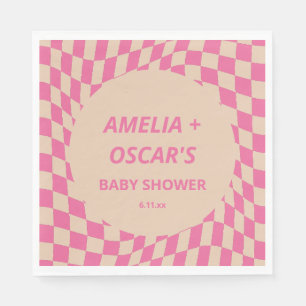 Roze Golf Checker Koppels Baby Shower Namen Servet