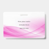 Roze Golf Design Foto Identificatie ID Badge (Achterkant)