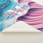 Roze golf die op het monogram van de kust kruipt sherpa deken (3/4)