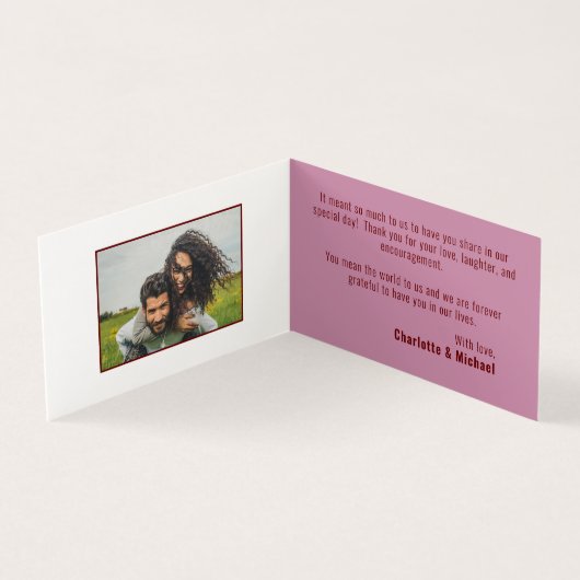 Roze golf en Floral bruiloft Hartelijk dank Kaart (Binnen)