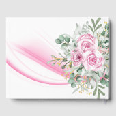 Roze Golf en Floral Weddenschap Gastenboek (Achterkant)