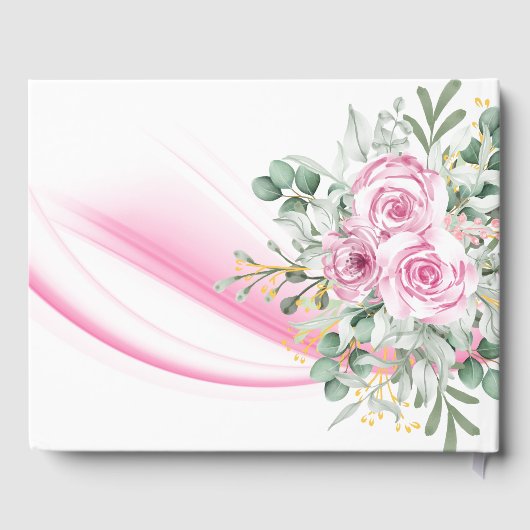 Roze Golf en Floral Weddenschap Gastenboek (Achterkant)