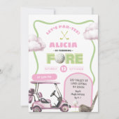 Roze Golf Kind's Fore Verjaardag Kaart (Voorkant)