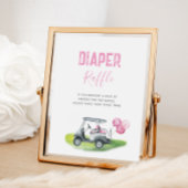 Roze Golf Luier Raffle Teken Poster