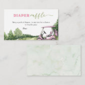 Roze Golf Meisje Baby shower Luier Raffle Informatiekaartje (Voorkant / Achterkant)