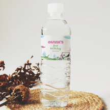 Roze Golf Meisje Verjaardagsfeestje Waterfles Labe