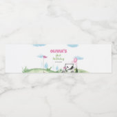 Roze Golf Meisje Verjaardagsfeestje Waterfles Labe Waterfles Etiket (Enkel label)