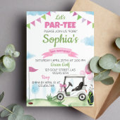 Roze Golf Meisje Verjaardagsfeestuitnodiging Alle  Kaart