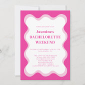 Roze golf moderne leuke vrijgezellen uitnodiging (Voorkant)