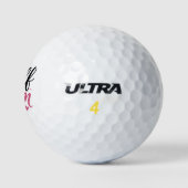 Roze Golf Moeder Hart Bal Calligrafie (Logo)