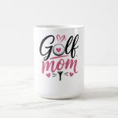 Roze Golf Moeder Hart Bal Calligrafie Koffiemok (Center)