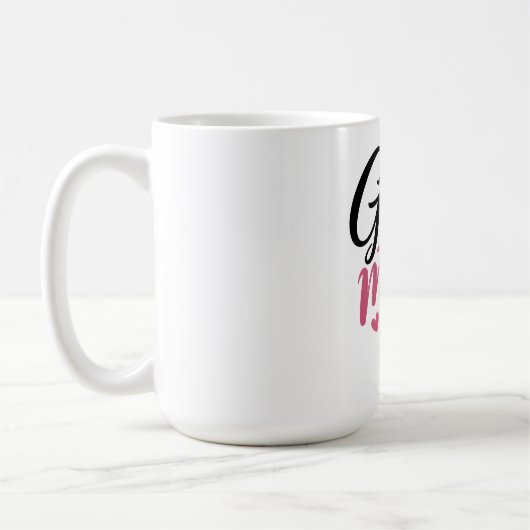 Roze Golf Moeder Hart Bal Calligrafie Koffiemok (Links)