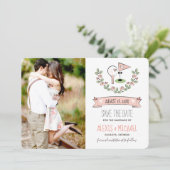 Roze Golf Thema Save the Date (Staand voorkant)