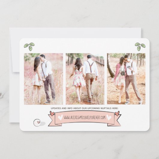 Roze Golf Thema Save the Date (Achterkant)