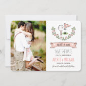 Roze Golf Thema Save the Date (Voorkant)