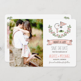 Roze Golf Thema Save the Date